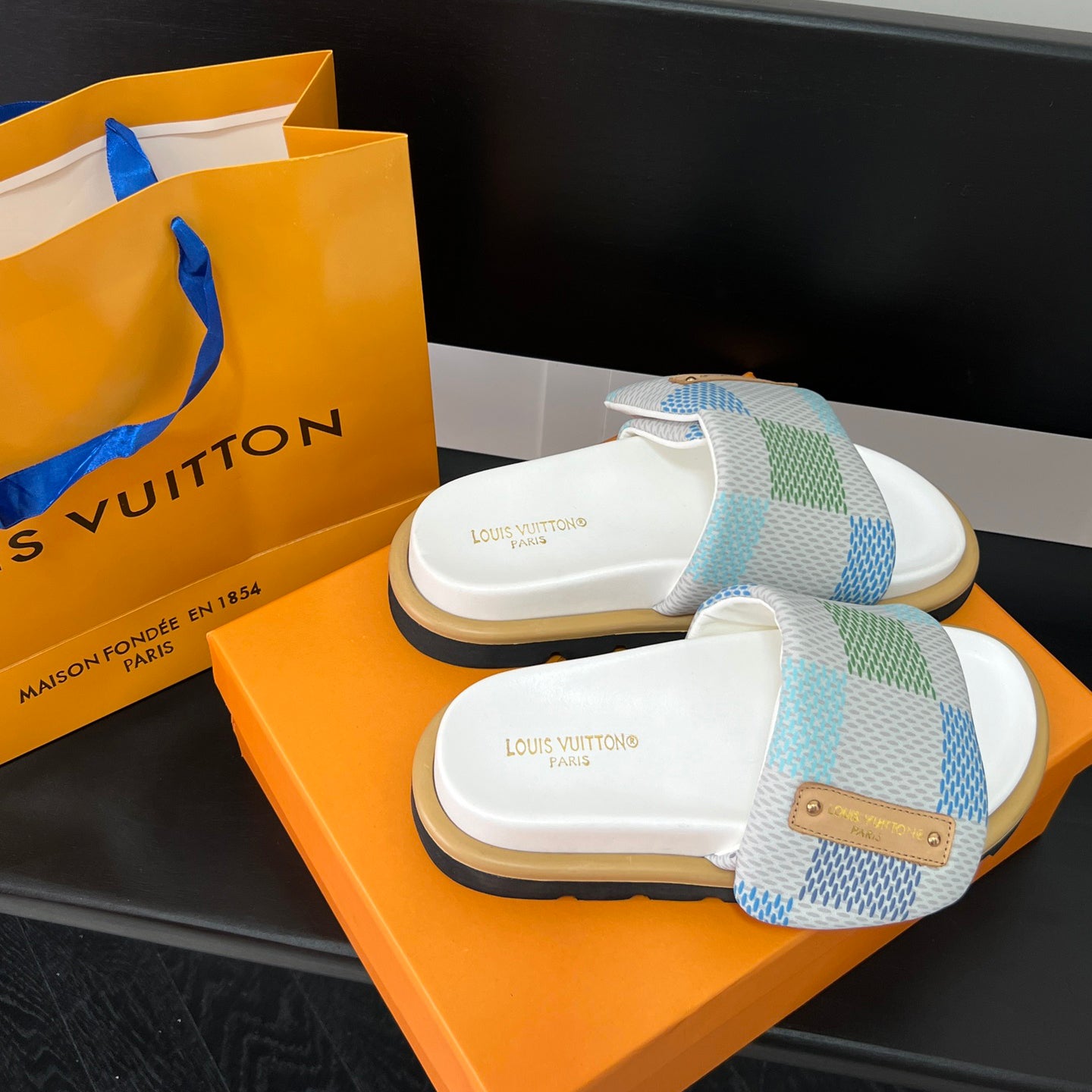 Couple's Checkerboard Sandals - Image 2