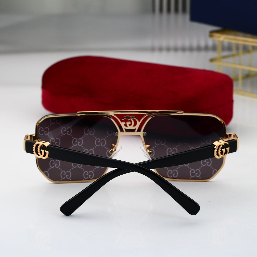 Fashion Metal Logo Polygon Sunglasses 8936 - Image 11