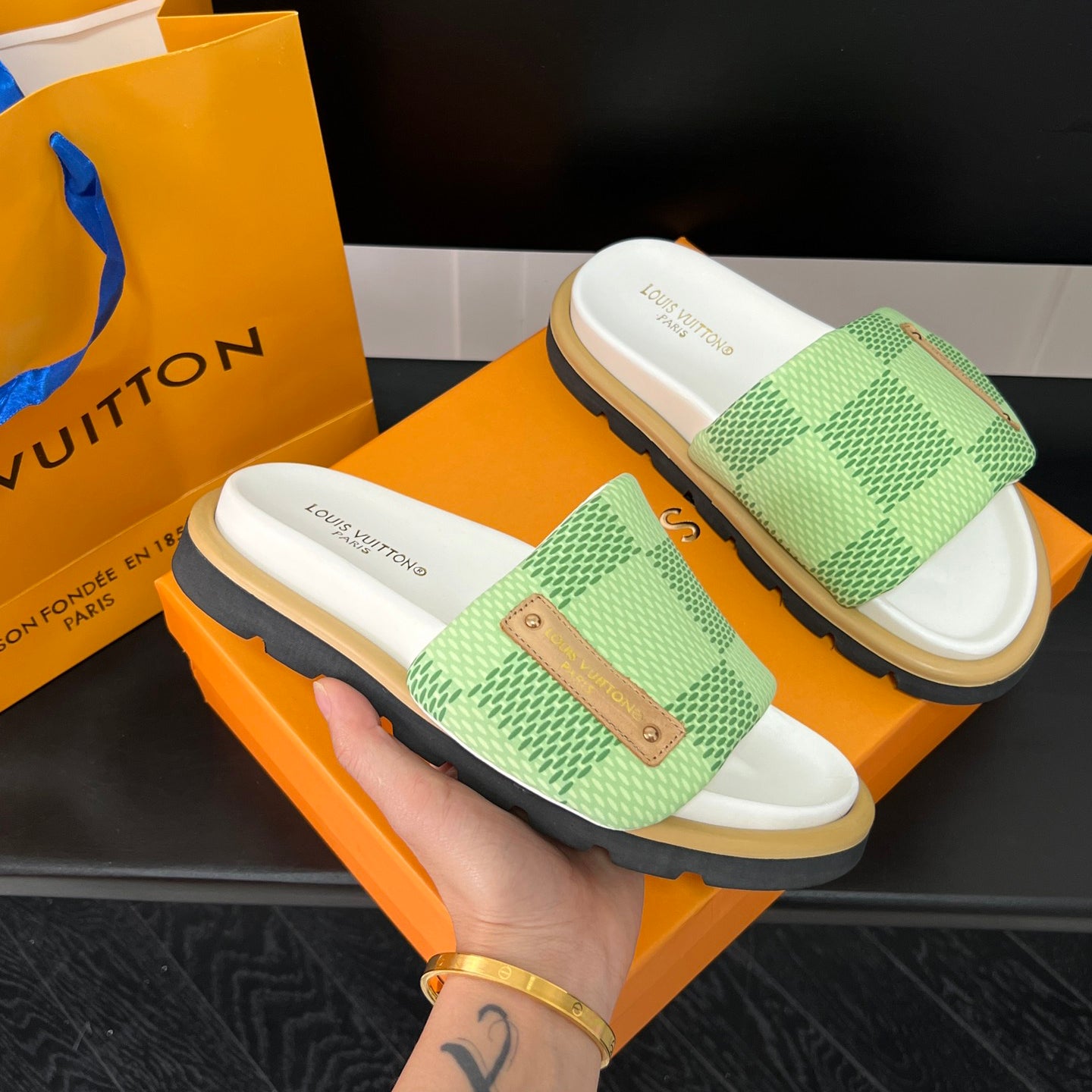 Couple's Checkerboard Sandals - Image 6