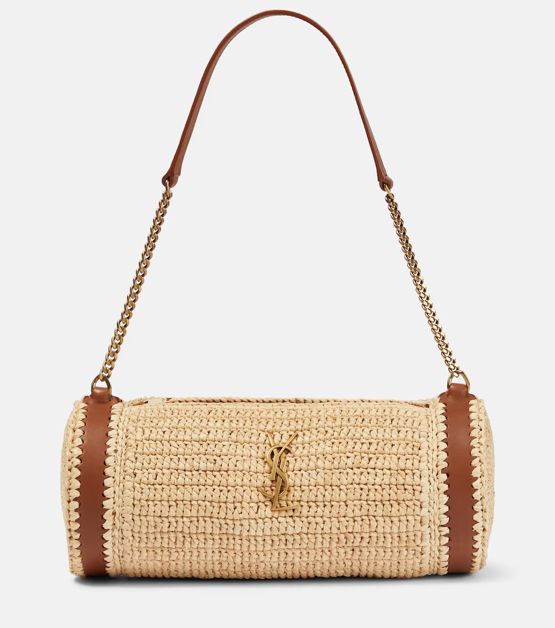 SAINT LAURENT Cassandre Small raffia shoulder bag - Image 4