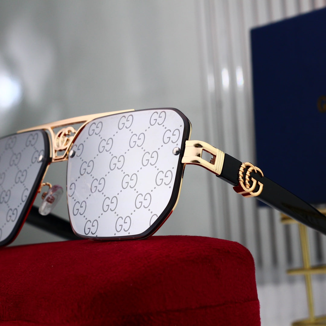 Fashion Metal Logo Polygon Sunglasses 8936 - Image 10