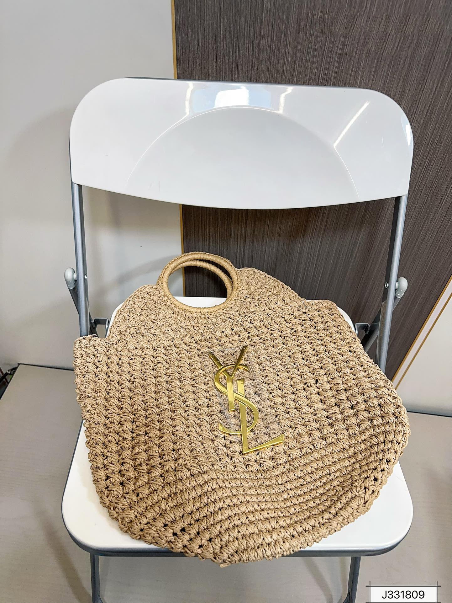 Yves Saint Laurent (YSL)Louis Vuitton (LV) SAINT LAURENT Summer Raffia Tote Bag 41x37cm - Image 4