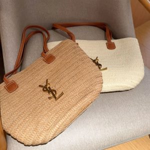 SAINT LAURENT Yves Saint Laurent (YSL)l straw basket tote bag Tote