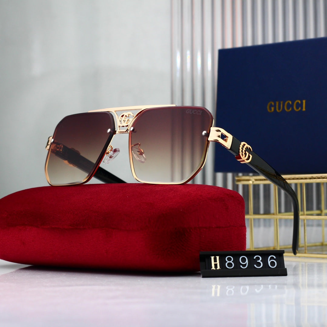 Fashion Metal Logo Polygon Sunglasses 8936 - Image 7