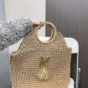 Yves Saint Laurent (YSL)Louis Vuitton (LV) SAINT LAURENT Summer Raffia Tote Bag 41x37cm