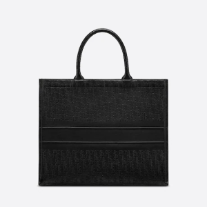 LARGE D BOOK TOTE Black D Oblique Embossed Calfskin (42 x 35 x 18.5 cm)