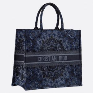 Dior Book Tote Bag In Blue KaleiDscopic Canvas