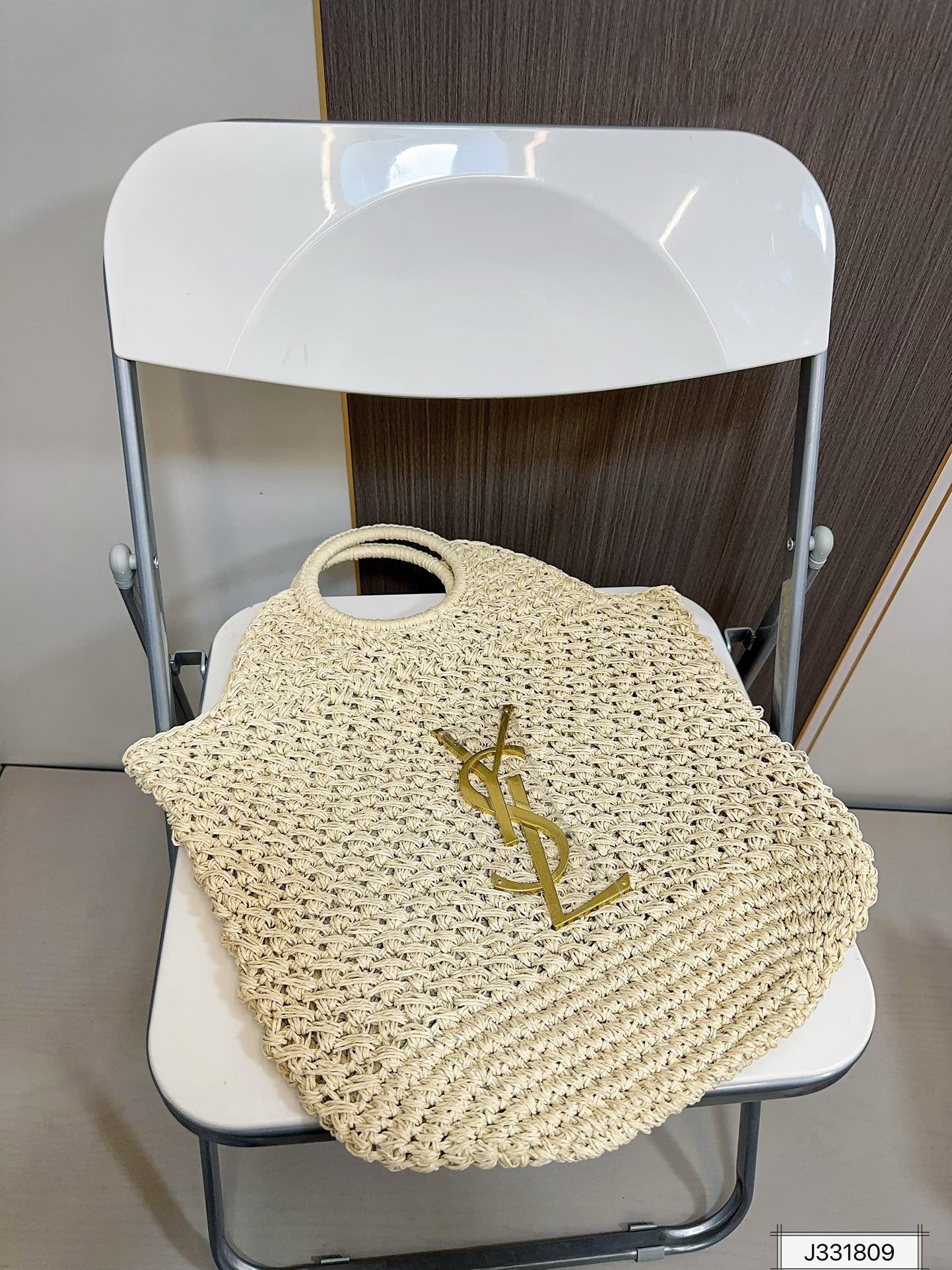 Yves Saint Laurent (YSL)Louis Vuitton (LV) SAINT LAURENT Summer Raffia Tote Bag 41x37cm - Image 3