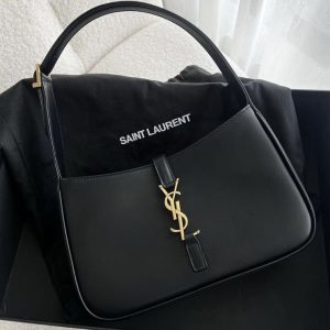 Saint Laurent Le 5 À 7 Hobo Bag In Patent Leather - Black - Women