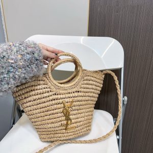 Yves Saint Laurent (YSL)Louis Vuitton (LV) SAINT LAURENT Raffia Woven Tote Bag For Summer Vacation Beach 30x20cm