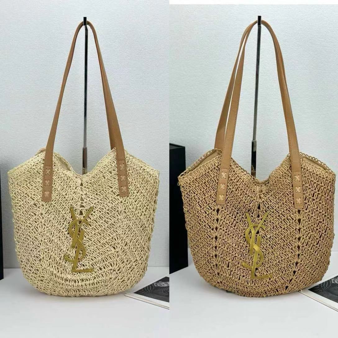SAINT LAURENT Yves Saint Laurent (YSL)Louis Vuitton (LV) Raffia tote Bag
