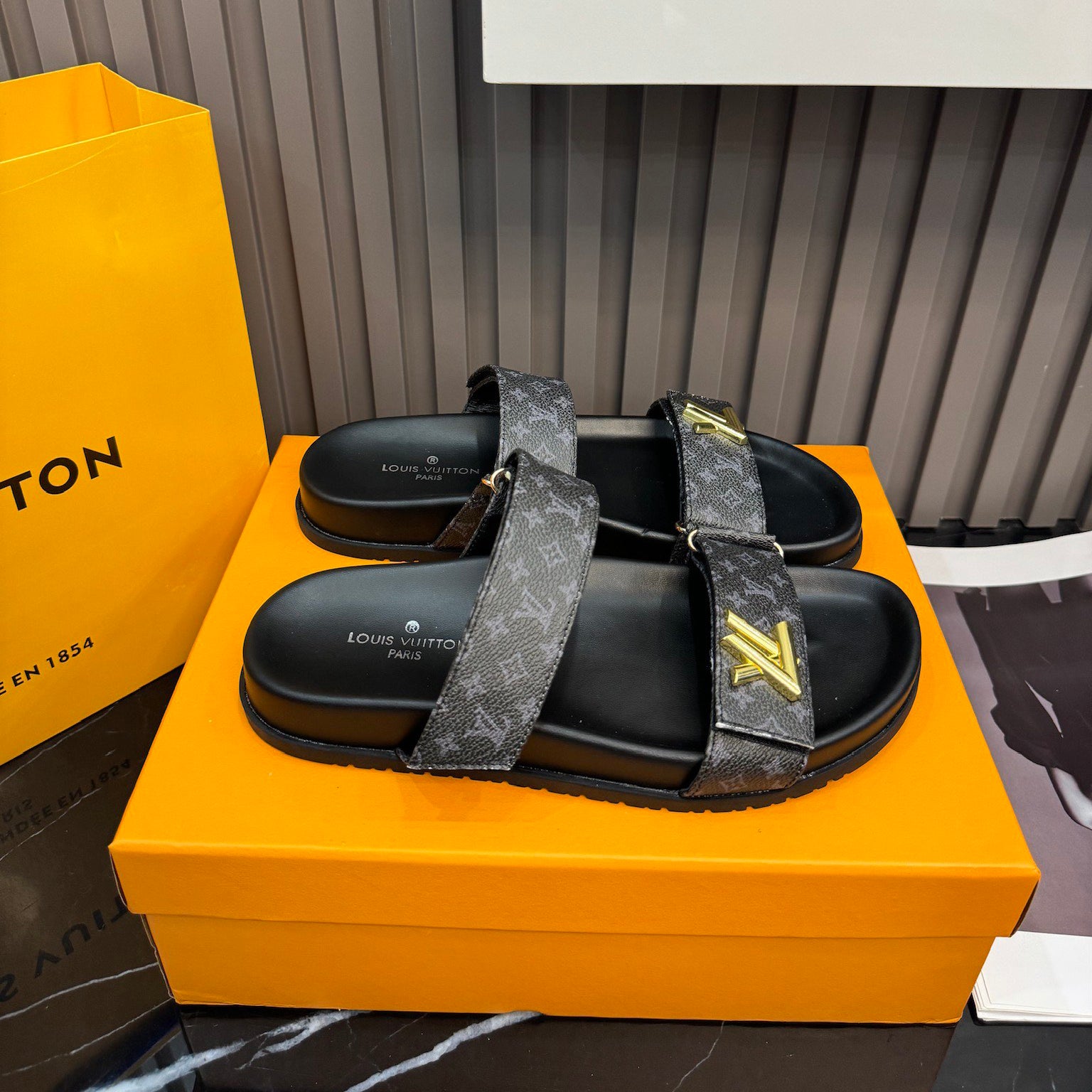 Unisex Leather Monogram Sandals - Image 8