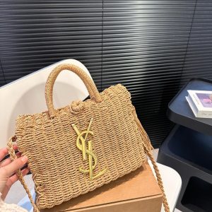 SAINT LAURENT Yves Saint Laurent (YSL)Louis Vuitton (LV) Vacation Woven Tote Bag 27x18cm