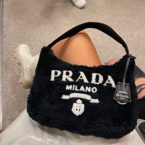 Prada Terry Cloth Mini Bag In Black
