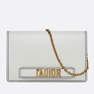 Dior White JADior Wallet On Chain Pouch