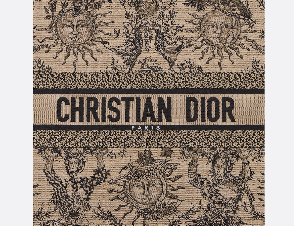 Dior Book Tote Beige and Black Toile de Jouy Soleil Embroidery - Image 5