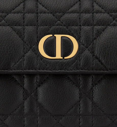 Dior CARO WALLET Black Supple Cannage Calfskin - Image 4