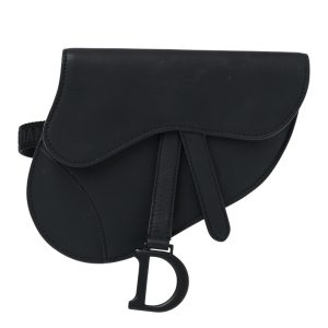 CHRISTIAN D Ultra Matte Calfskin Saddle Belt Bag Black