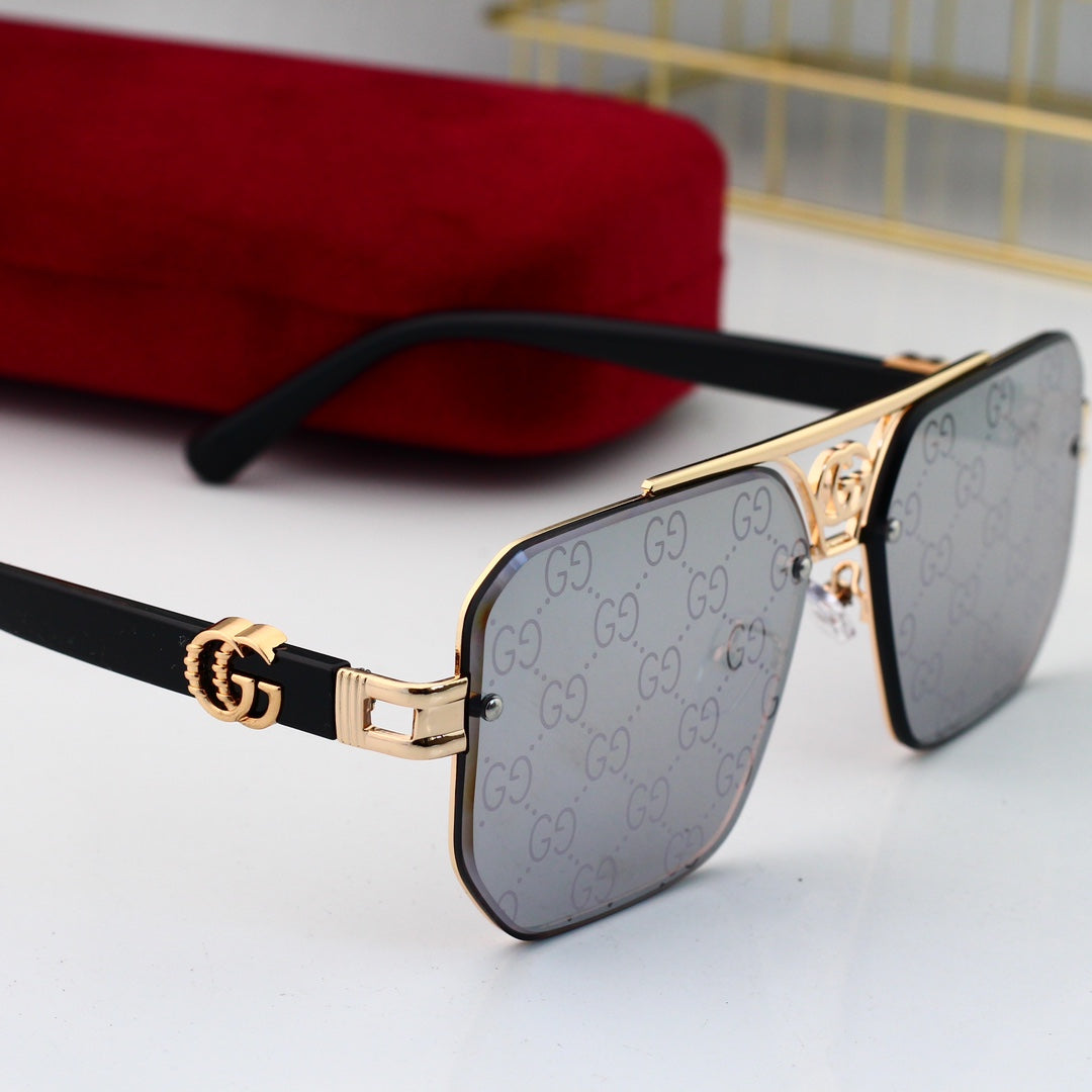 Fashion Metal Logo Polygon Sunglasses 8936 - Image 9