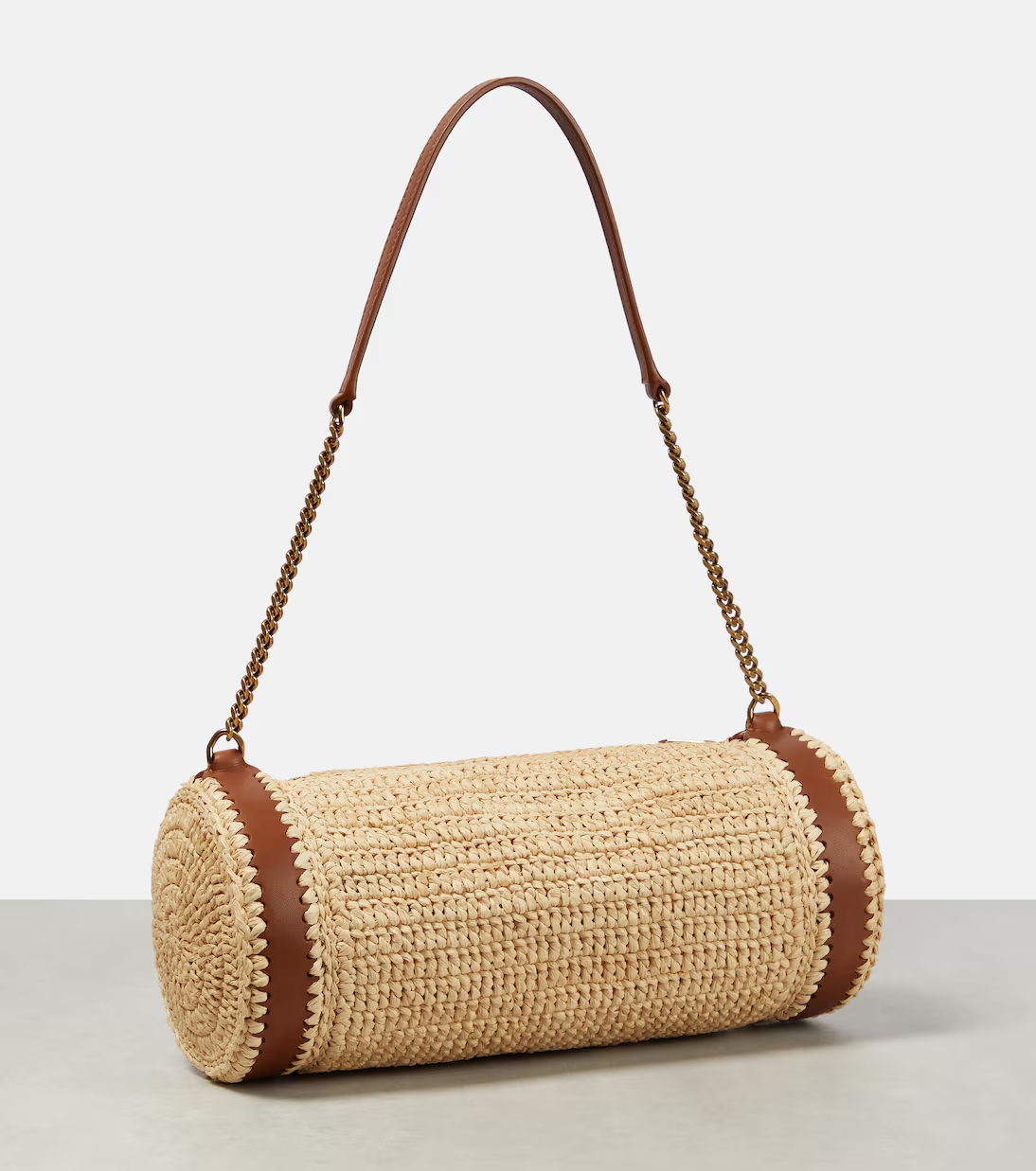 SAINT LAURENT Cassandre Small raffia shoulder bag - Image 5