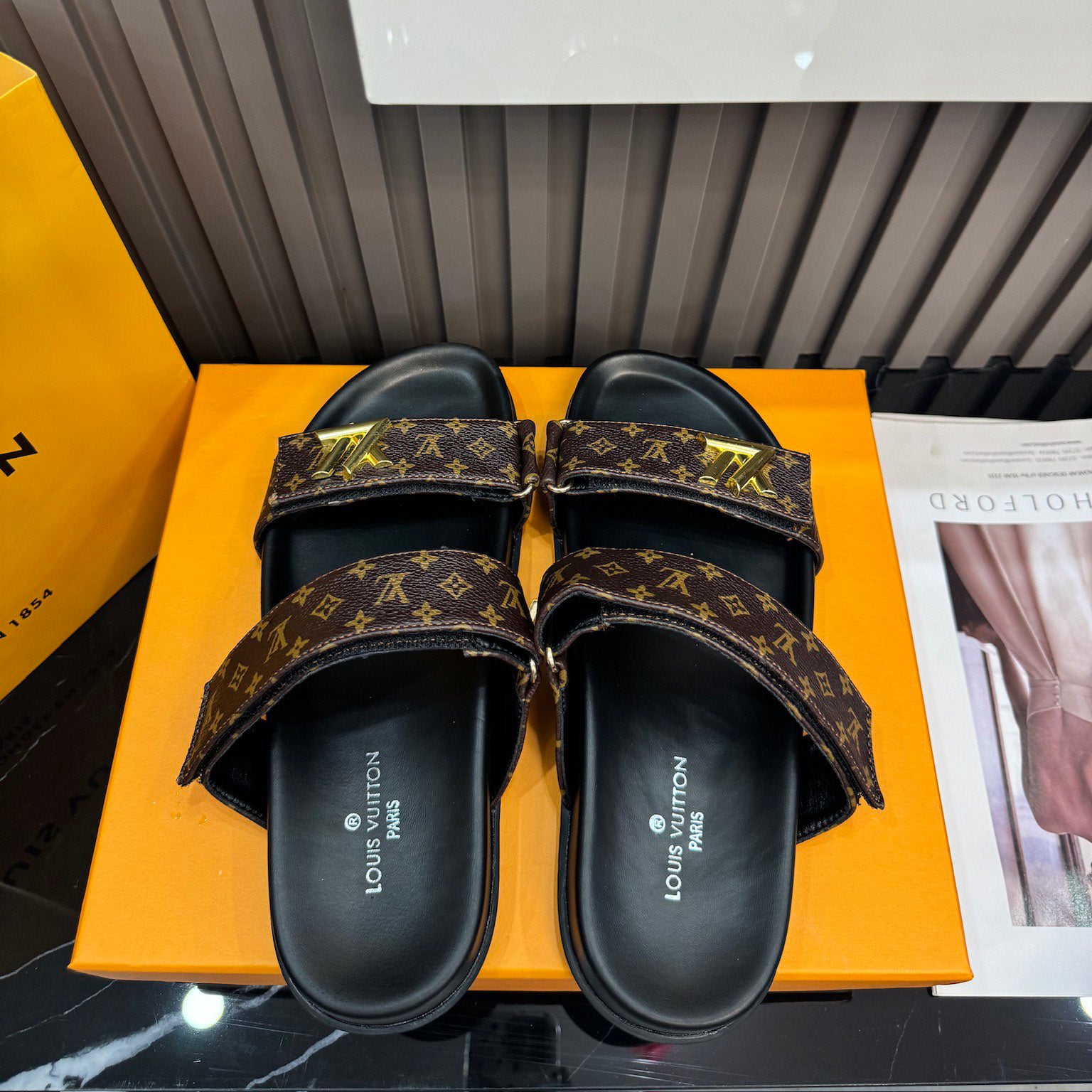 Unisex Leather Monogram Sandals - Image 7