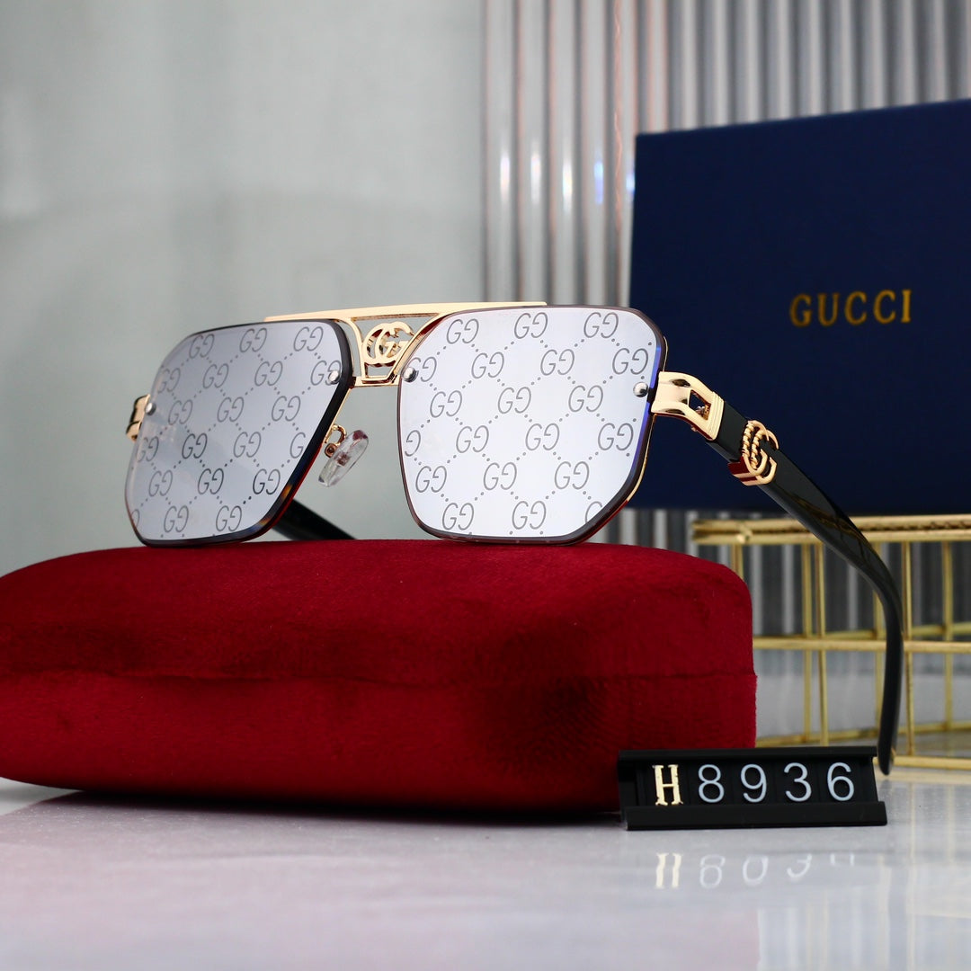 Fashion Metal Logo Polygon Sunglasses 8936 - Image 5