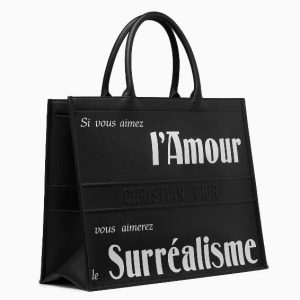 Dior Book Tote Bag Surrealism Printed Calfskin