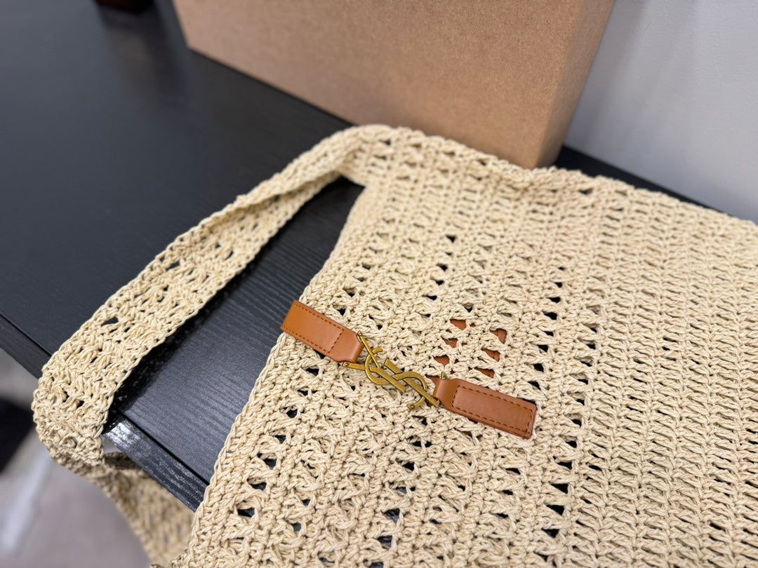 Yves Saint Laurent (YSL)Louis Vuitton (LV) SAINT LAURENT Raffia Tote Bag 30x32cm - Image 6