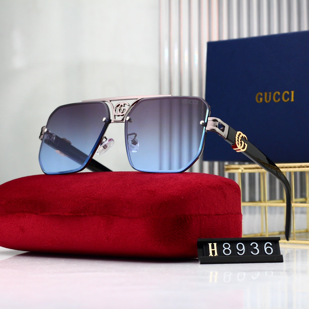 Fashion Metal Logo Polygon Sunglasses 8936 - Image 6