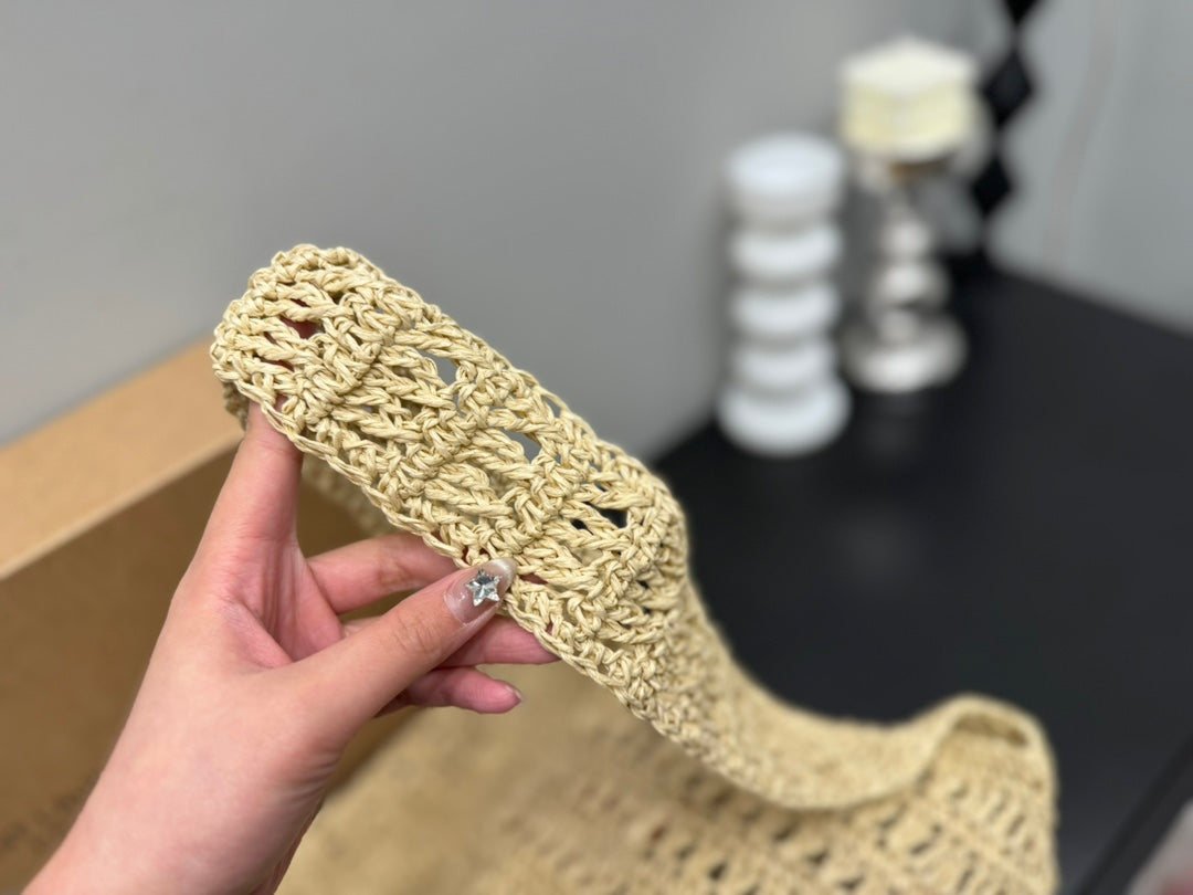 Yves Saint Laurent (YSL)Louis Vuitton (LV) SAINT LAURENT Raffia Tote Bag 30x32cm - Image 9