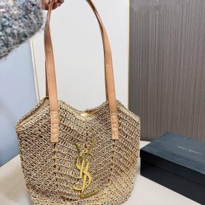 Yves Saint Laurent (YSL)Louis Vuitton (LV) SAINT LAURENT Vacation Casual Raffia Woven Tote Bag 35x32cm