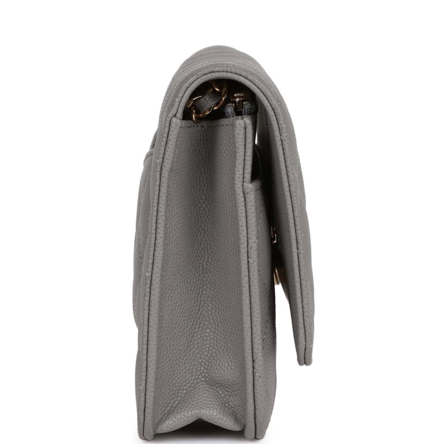 Chanel Wallet on Chain WOC Grey Caviar Light Gold Hardware - Image 2