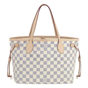 Louis Vuitton (LV) N51110 Neverfull PM Shoulder Bag Damier Azur Canvas