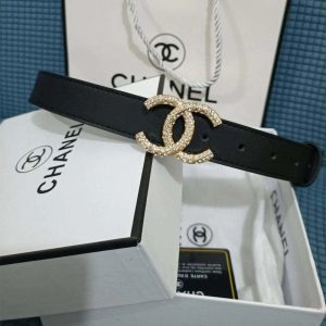 2 Colors  Dioruble C Diamond Black Leather Belt