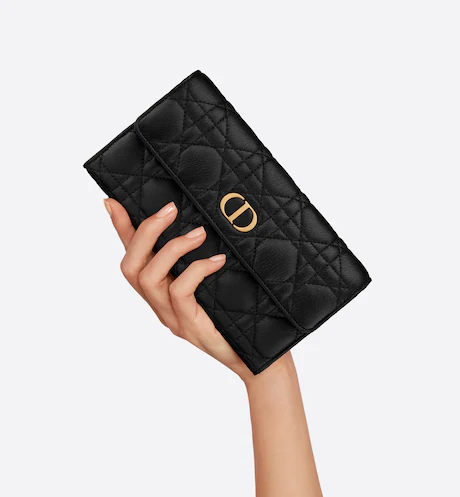 Dior CARO WALLET Black Supple Cannage Calfskin - Image 2