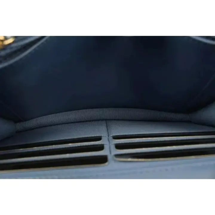 Chanel Wallet on Chain 22p Silver Gold Quilted 19 Flap Woc S126c49 Blue Denim Cross Body Bag - Image 3