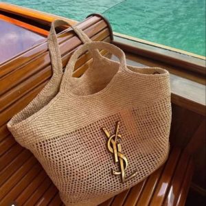 SAINT LAURENT Yves Saint Laurent (YSL)Louis Vuitton (LV) Raffia Icare Tote Bag