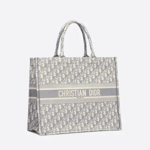 LARGE D BOOK TOTE Gray D Oblique Embroidery (42 x 35 x 18.5 cm)