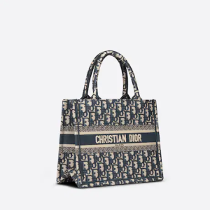 SMALLouis Vuitton (LV) D BOOK TOTE Blue D Oblique Embroidery (26.5 x 21 x 14 cm)