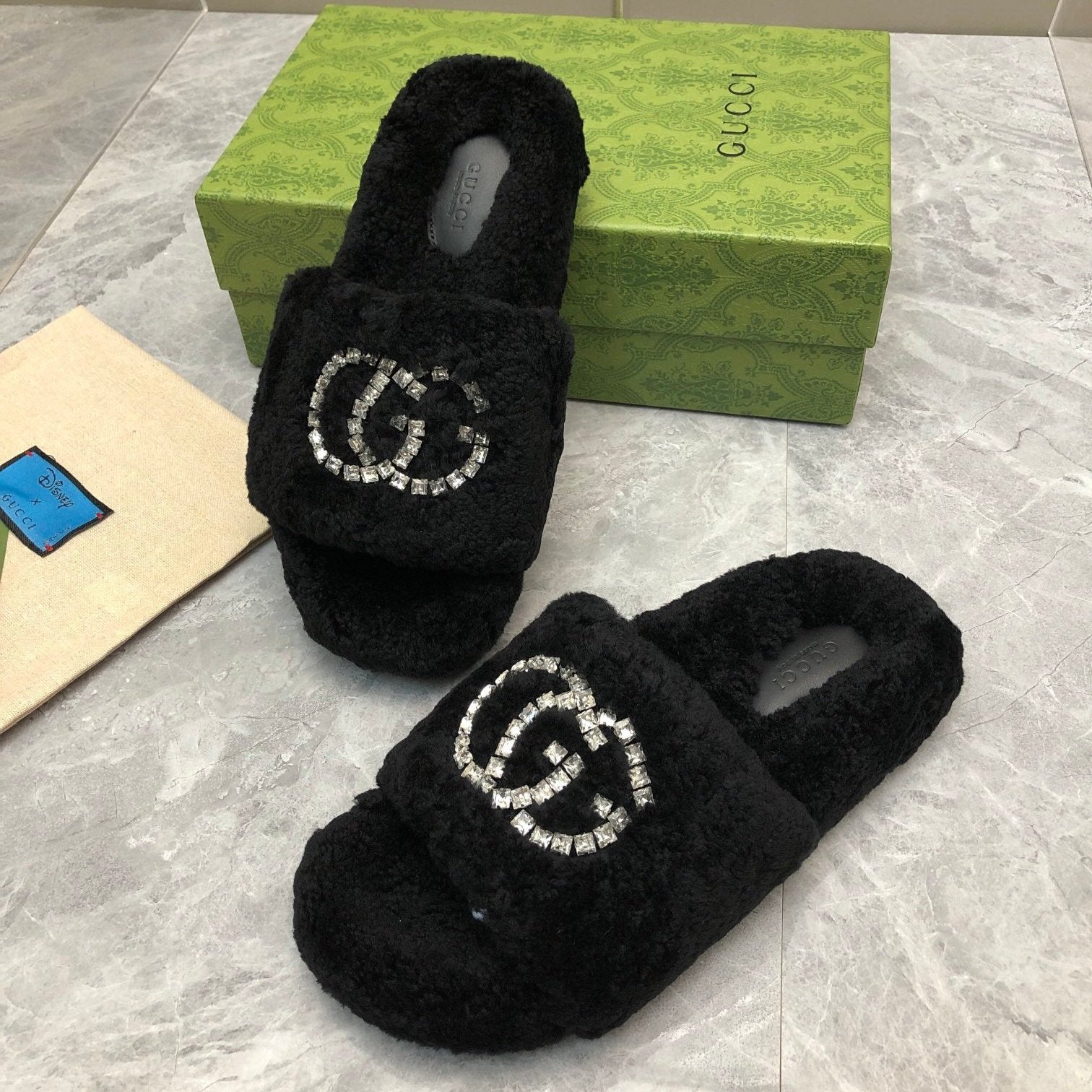 New Rhinestone Wool Slippers - Image 10