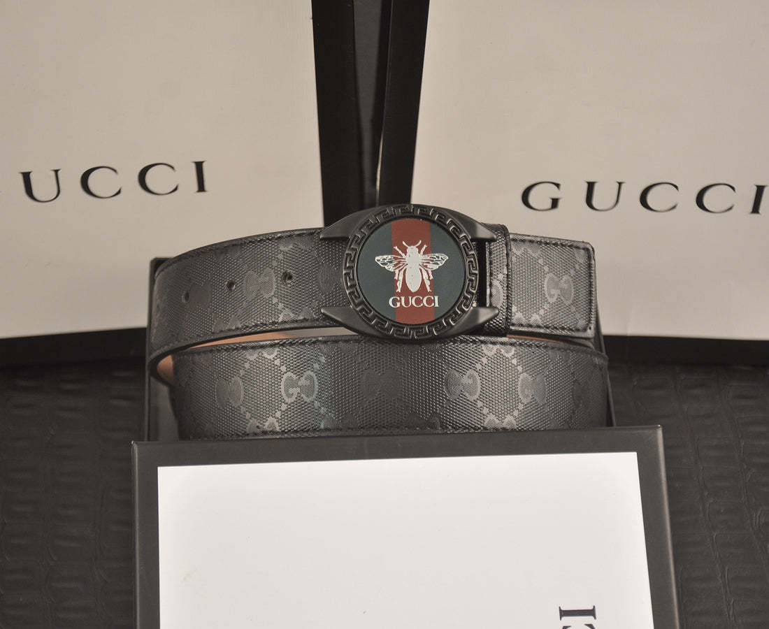 2 Colors printed letter leather belt - Image 8