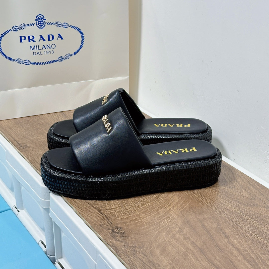 Woven Bottom Platform Sandals - Image 5
