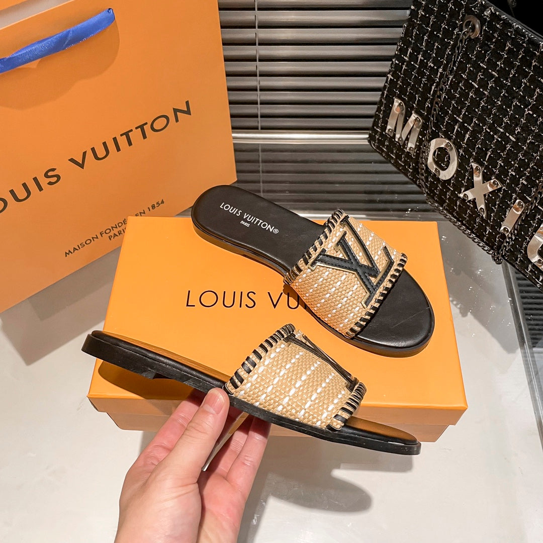 Woven Leather Flat Slippers - Image 7
