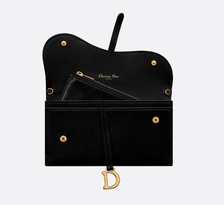 D Saddle Wallet in Goatskin Queen Mint - Image 7