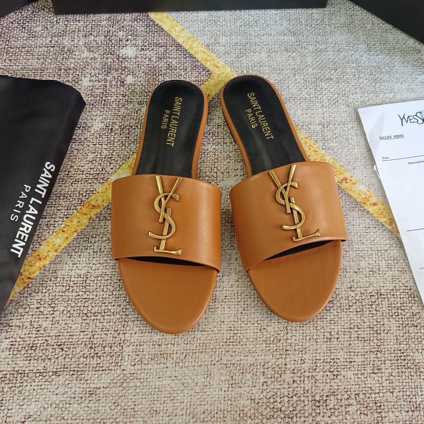 Classic Gold Signature Flat Slippers - Image 8