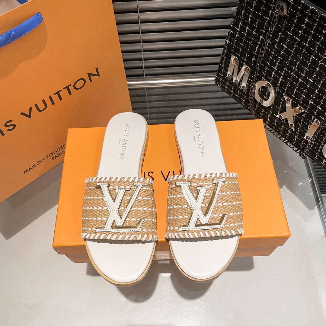 Woven Leather Flat Slippers - Image 2