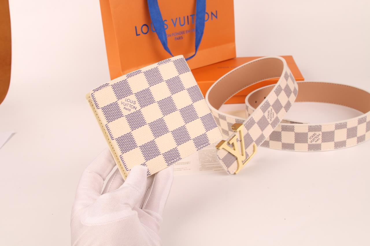 3-color belt buckle + wallet printed letter belt - Image 6