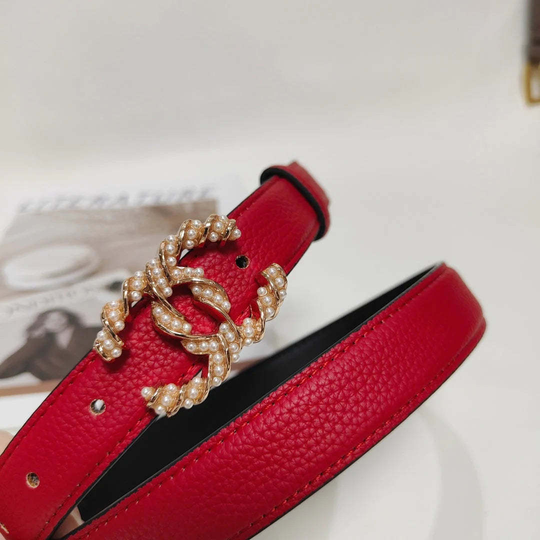 4 Colors fashion pearl leather belt - Image 4