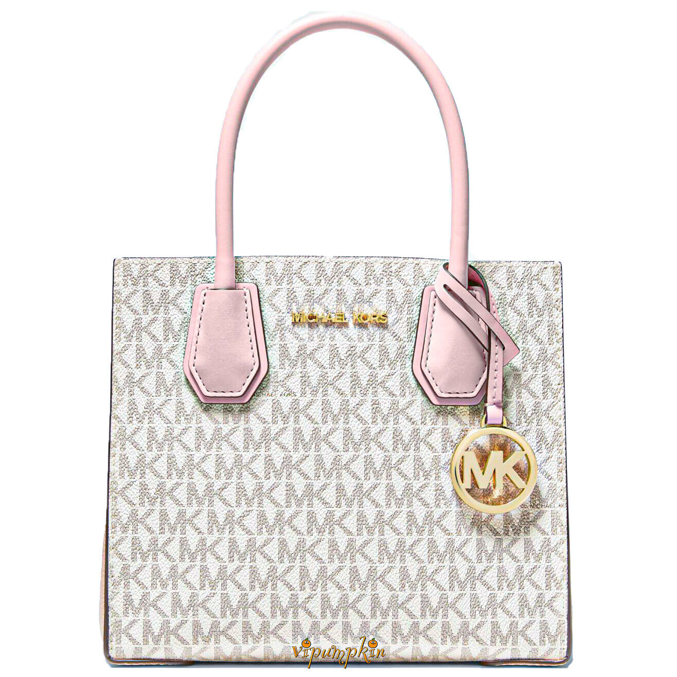 Michael Kors Mercer Messenger Medium Crossbody Bag Vanilla Powder Blush - Image 2