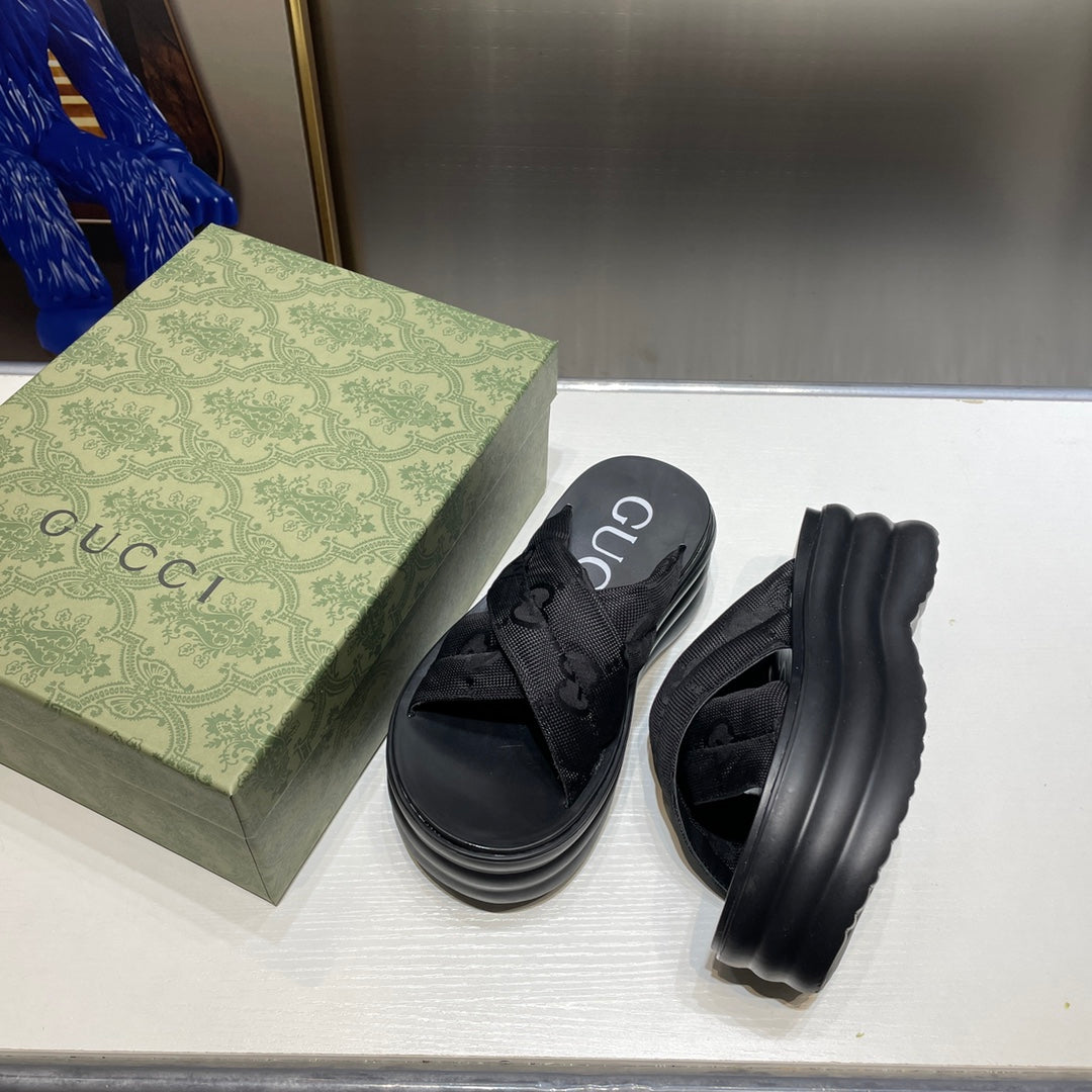 Platform Broadband Crossover Slipper Sandals - Image 6